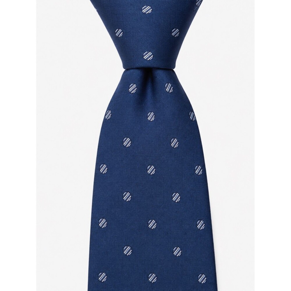Stefano Ricci Navy Blue Silk Dot Pattern Luxury Designer Necktie Made in Italy